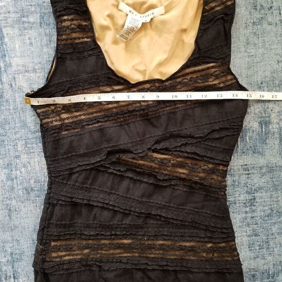Max Studio Black Ruffle and Lace Tank S - Picture 3 of 7